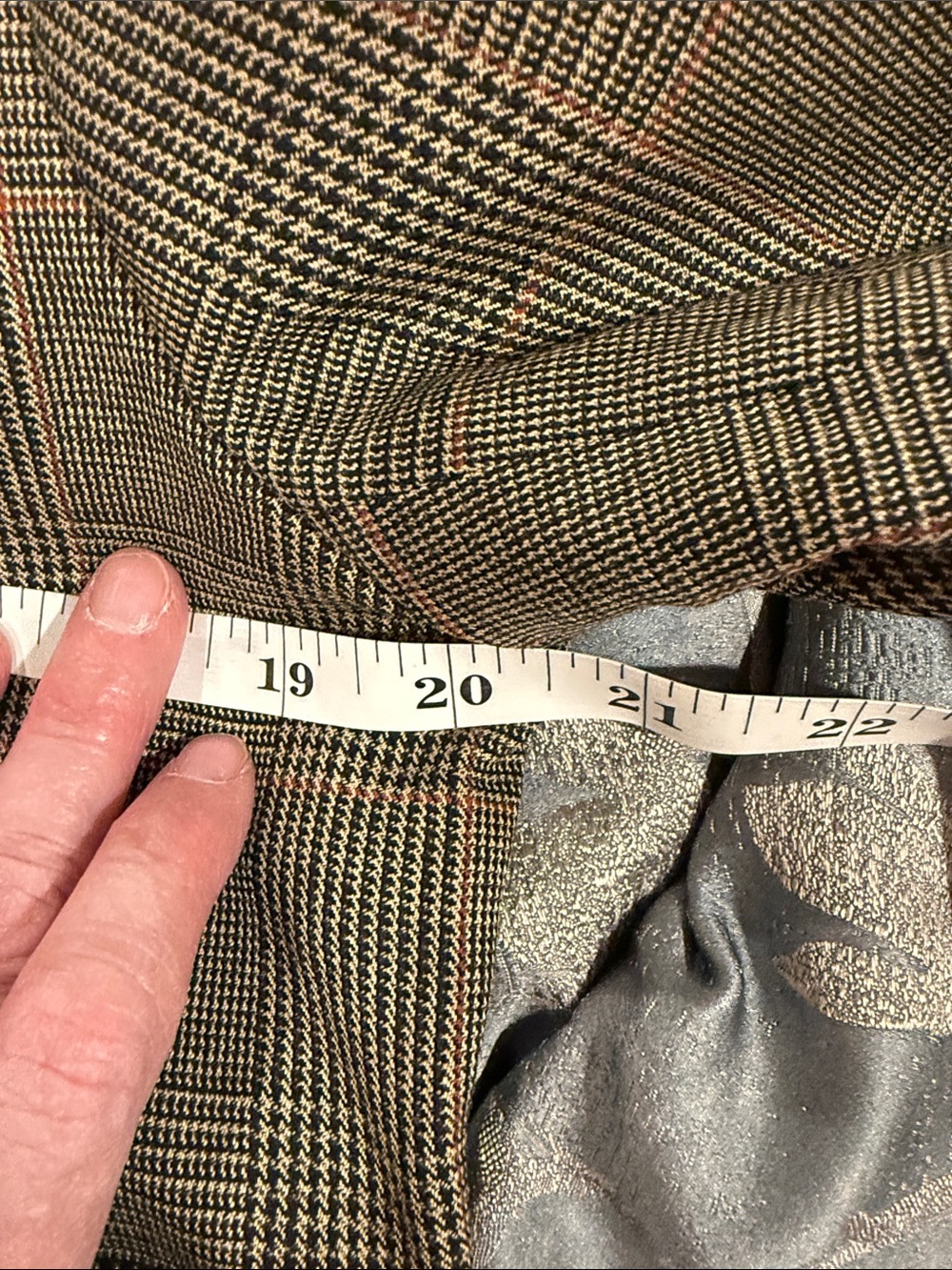 Frame Denim Plaid Collarless Blazer in Brown and Black Checks - Picture 11 of 16